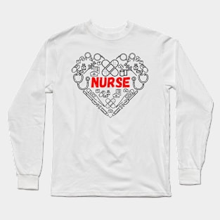 Nurse by heart Long Sleeve T-Shirt